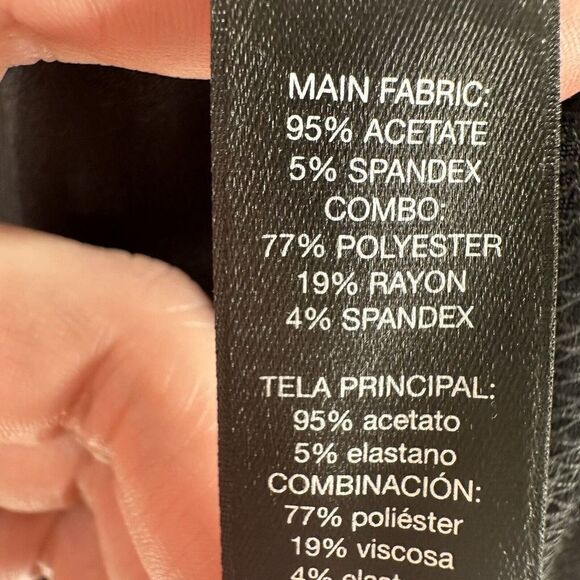 Chicos Travelers Jacket Black Faux Leather Draped Open Front 00 US XS 3/4 Sleeve - Picture 11 of 12